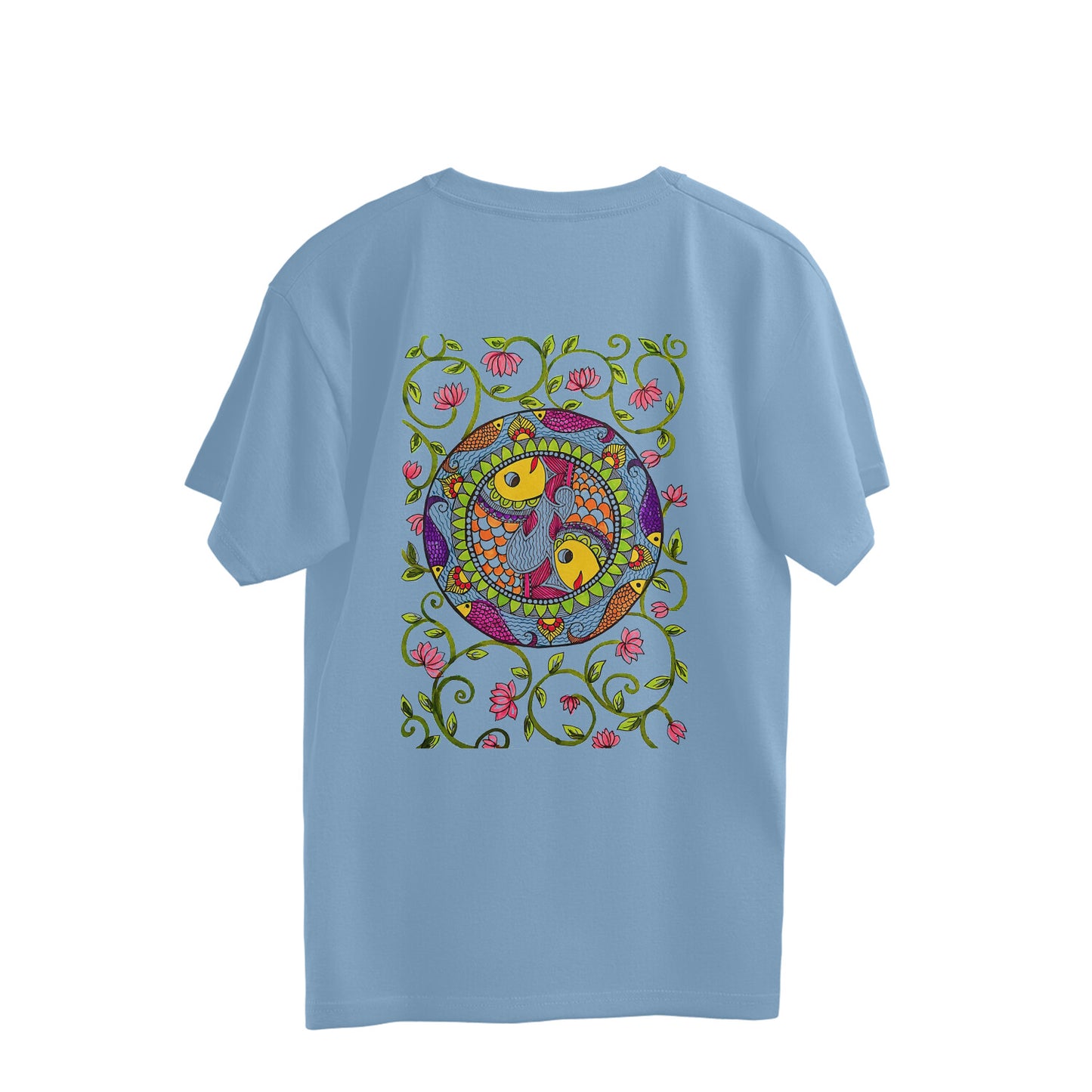 Trending Madhubani D11: Art of Fish: Oversize T-Shirt