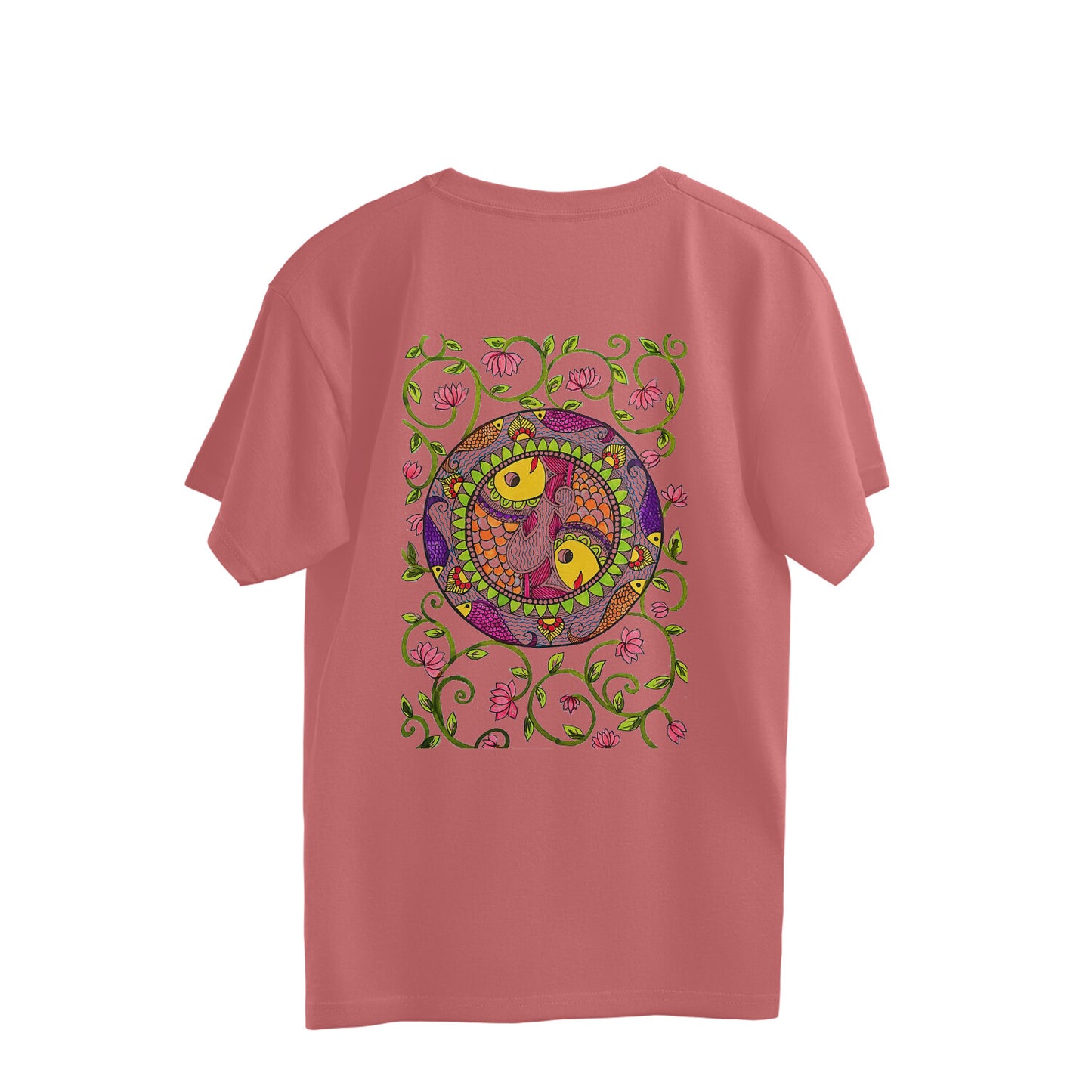 Trending Madhubani D11: Art of Fish: Oversize T-Shirt
