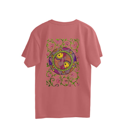 Trending Madhubani D11: Art of Fish: Oversize T-Shirt