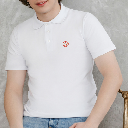 White Plain: Left Pocket: Polo T-Shirt