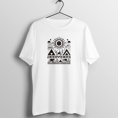 Trending Warli Art D6: The sun: Unisex T-shirt