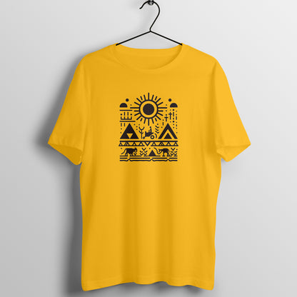 Trending Warli Art D6: The sun: Unisex T-shirt