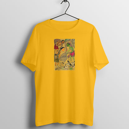 Trending  Bengal Art D4: Pattachitra: Village family Pond: Unisex T-Shirt