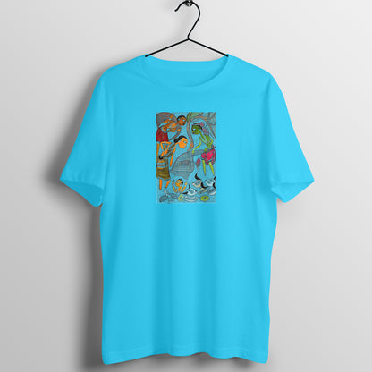 Trending  Bengal Art D4: Pattachitra: Village family Pond: Unisex T-Shirt