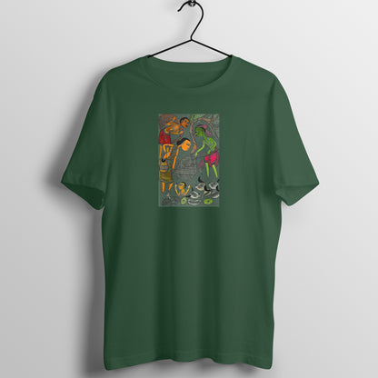 Trending  Bengal Art D4: Pattachitra: Village family Pond: Unisex T-Shirt
