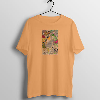 Trending  Bengal Art D4: Pattachitra: Village family Pond: Unisex T-Shirt