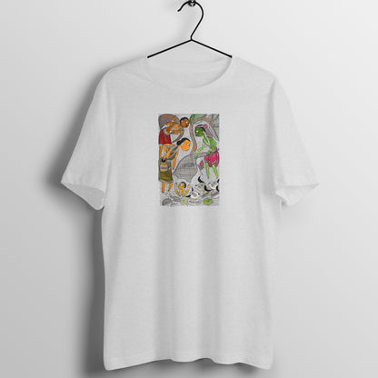 Trending  Bengal Art D4: Pattachitra: Village family Pond: Unisex T-Shirt