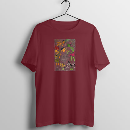 Trending  Bengal Art D4: Pattachitra: Village family Pond: Unisex T-Shirt