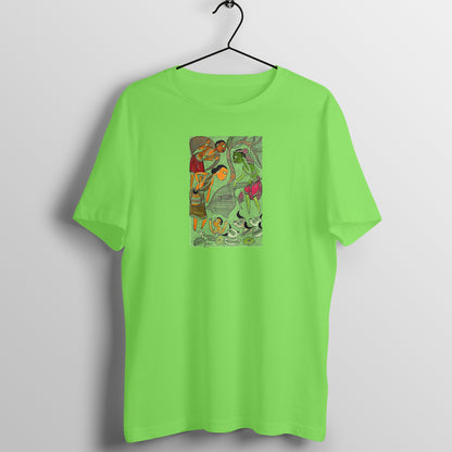Trending  Bengal Art D4: Pattachitra: Village family Pond: Unisex T-Shirt
