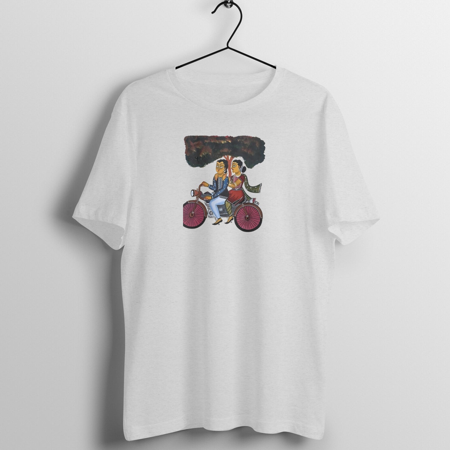 Trending Bengal Art D6: Kalighat Painting-BikeRide: Unisex T-Shirt