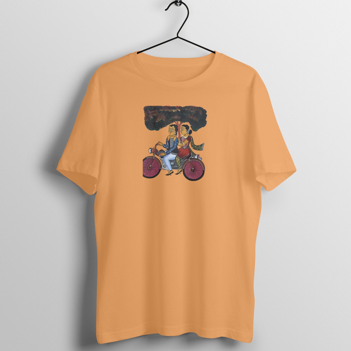 Trending Bengal Art D6: Kalighat Painting-BikeRide: Unisex T-Shirt