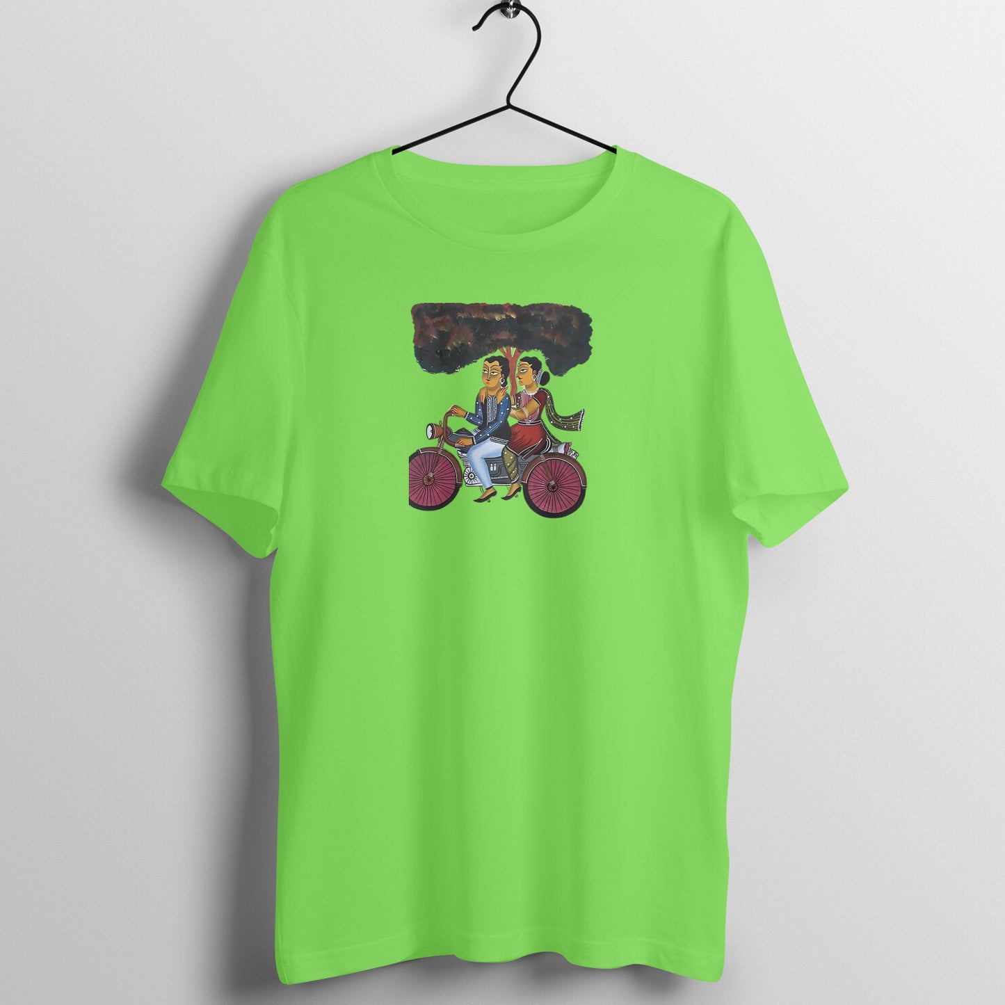Trending Bengal Art D6: Kalighat Painting-BikeRide: Unisex T-Shirt