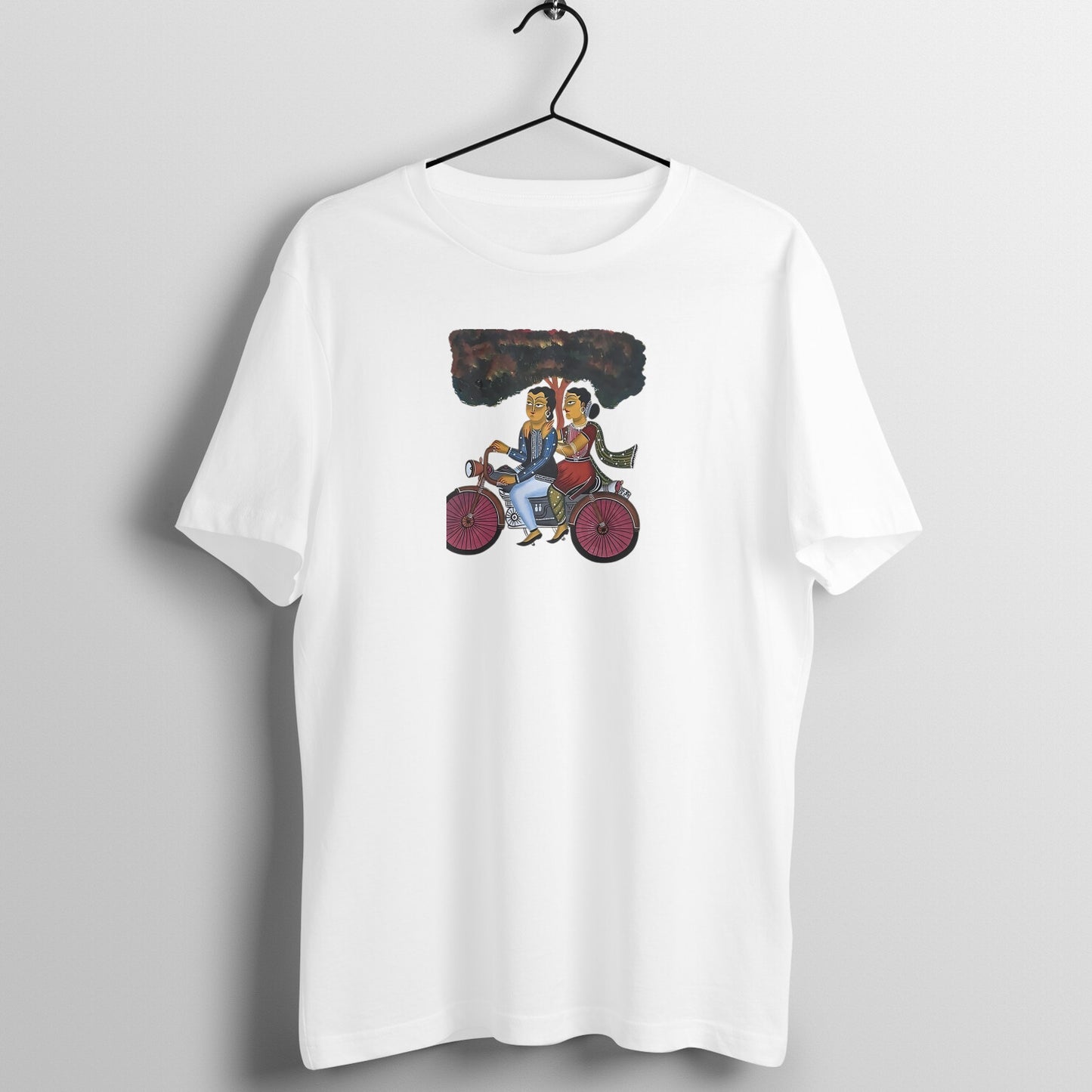 Trending Bengal Art D6: Kalighat Painting-BikeRide: Unisex T-Shirt
