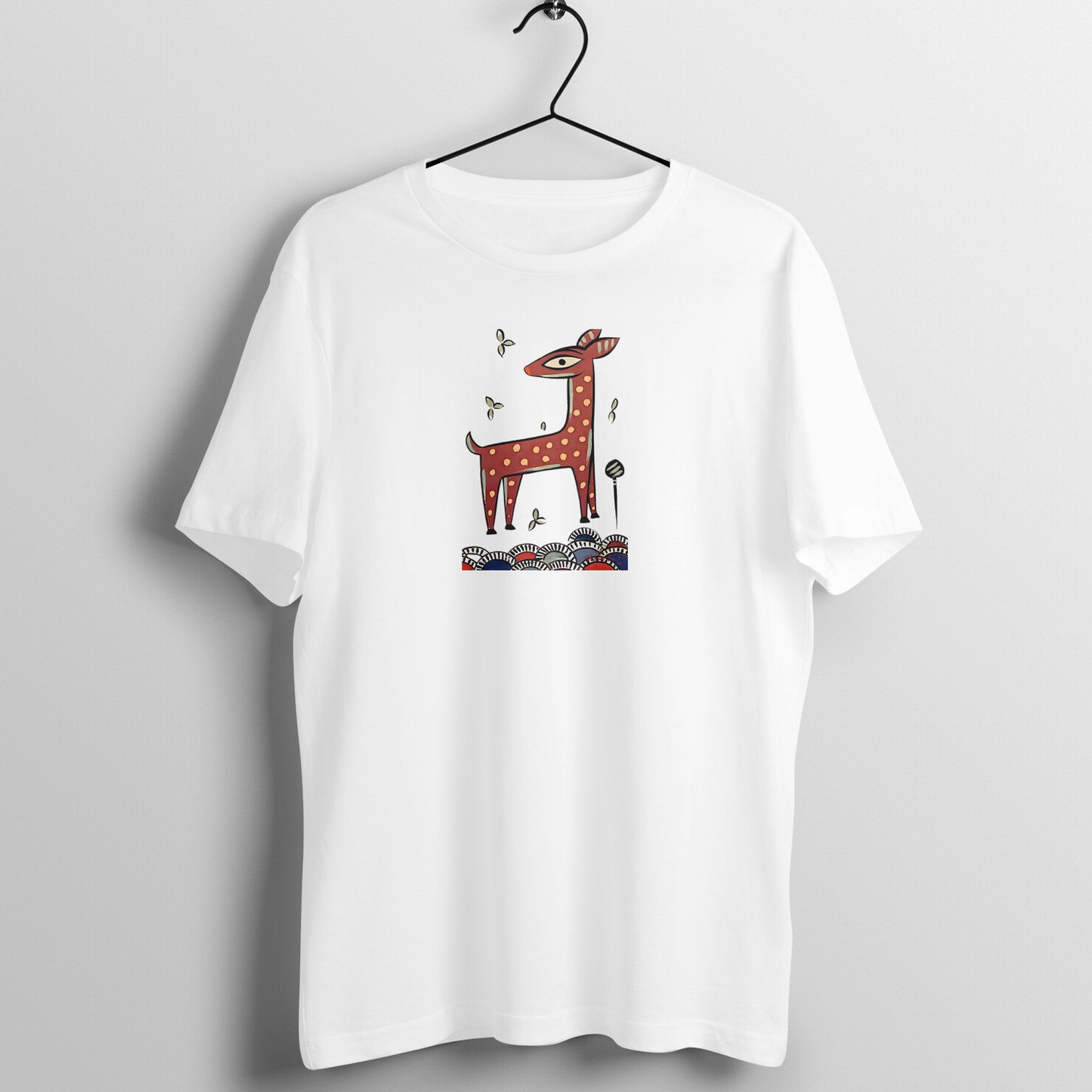 Bengal Art D10: Deer: Style JaminiRoy: Unisex T-Shirt