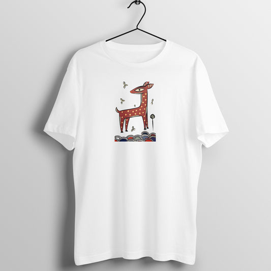 Bengal Art D10: Deer: Style JaminiRoy: Unisex T-Shirt