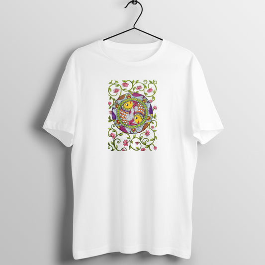Trending Madhubani D11: Art of Fish : Unisex T-shirt-