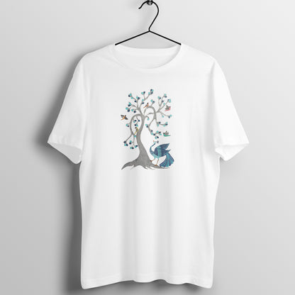 Trending Madhubani D13: Peacock & Tree of Birds:Unisex T-Shirt