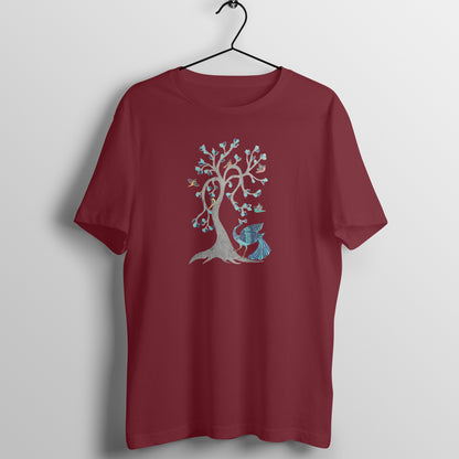 Trending Madhubani D13: Peacock & Tree of Birds:Unisex T-Shirt