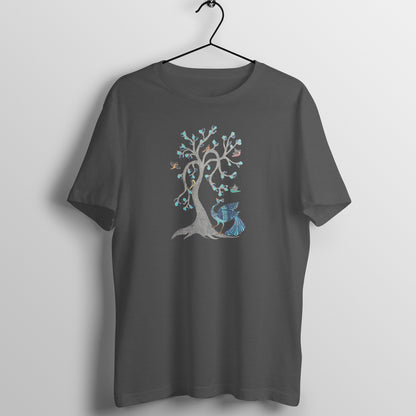 Trending Madhubani D13: Peacock & Tree of Birds:Unisex T-Shirt