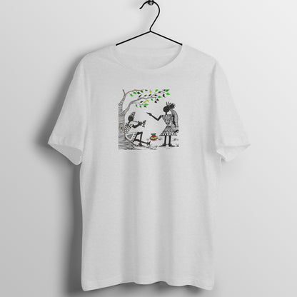 Trending Warli Art D11: Radha-Krishna: Unisex T-shirt