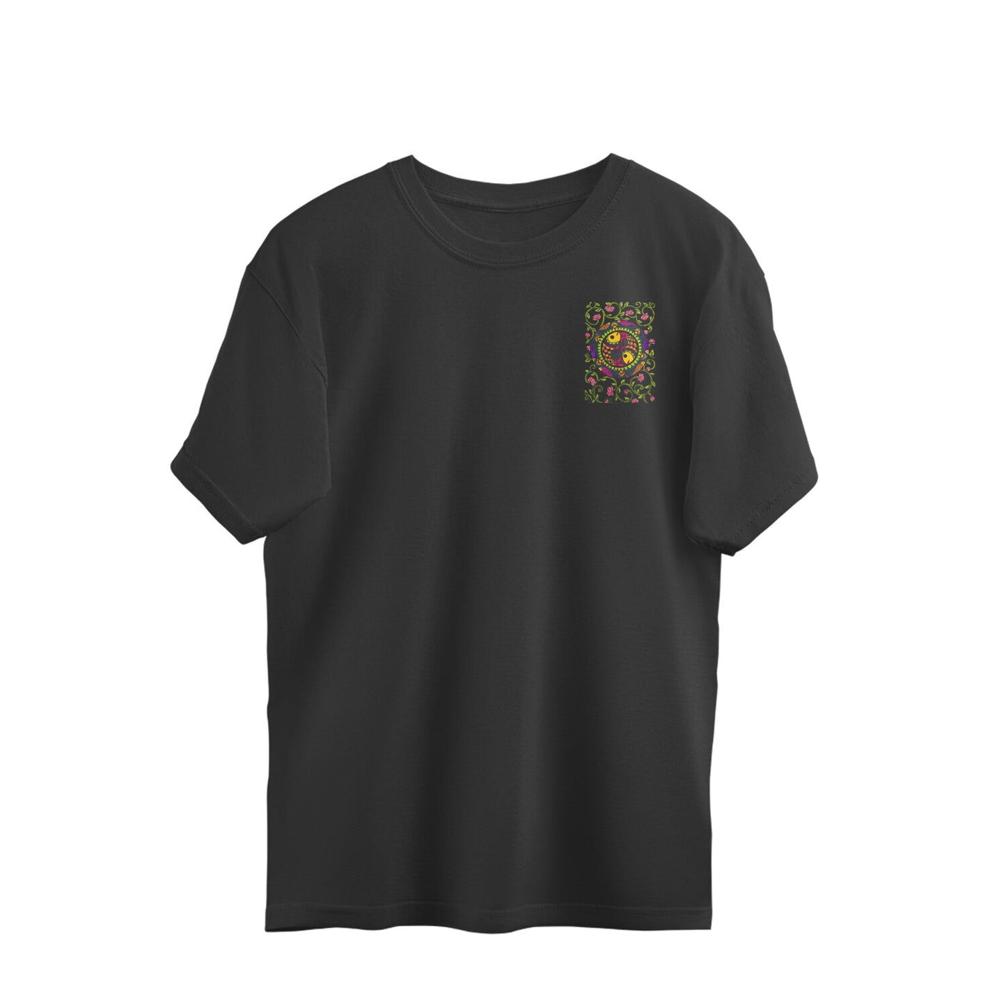 Trending Madhubani D11: Art of Fish: Oversize T-Shirt