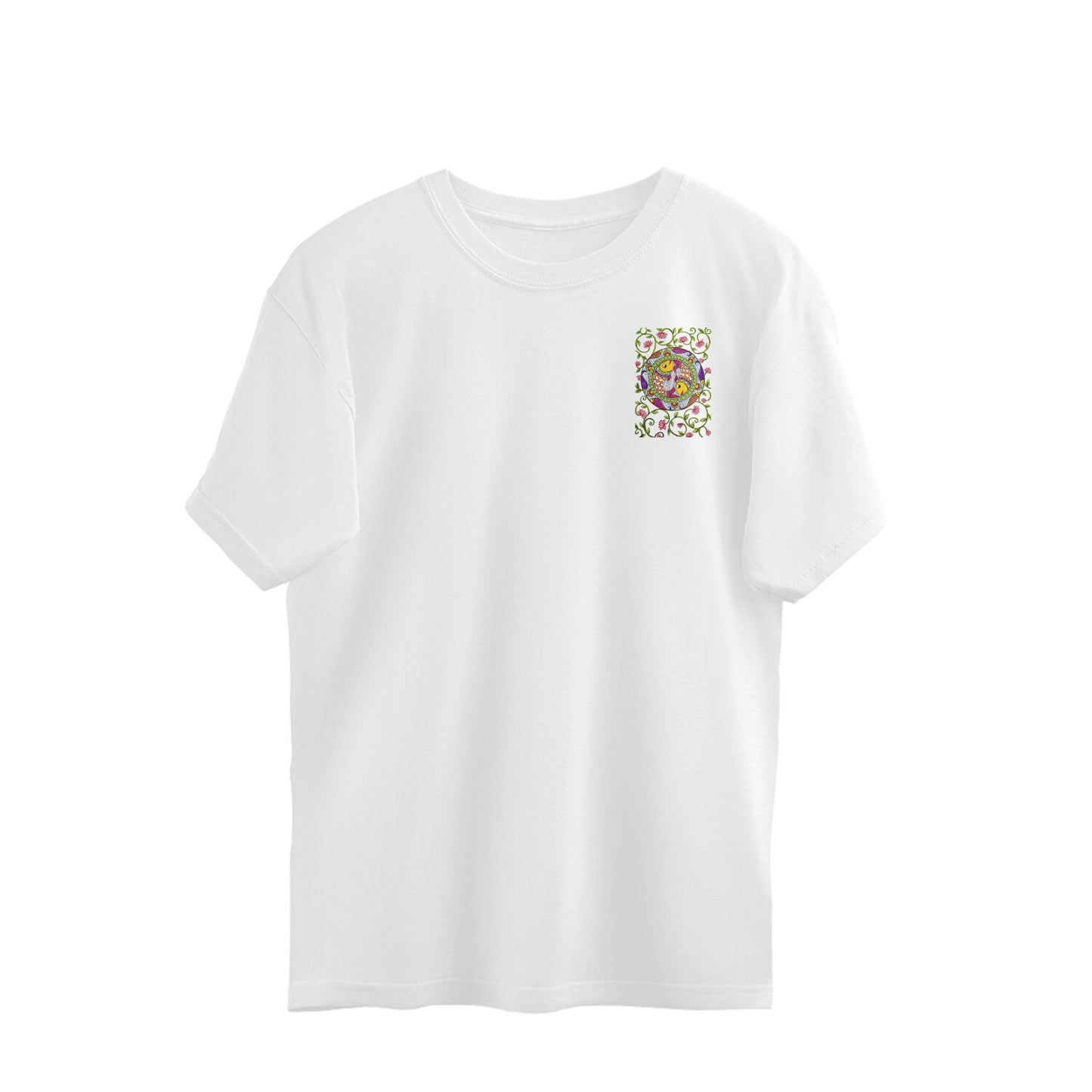 Trending Madhubani D11: Art of Fish: Oversize T-Shirt
