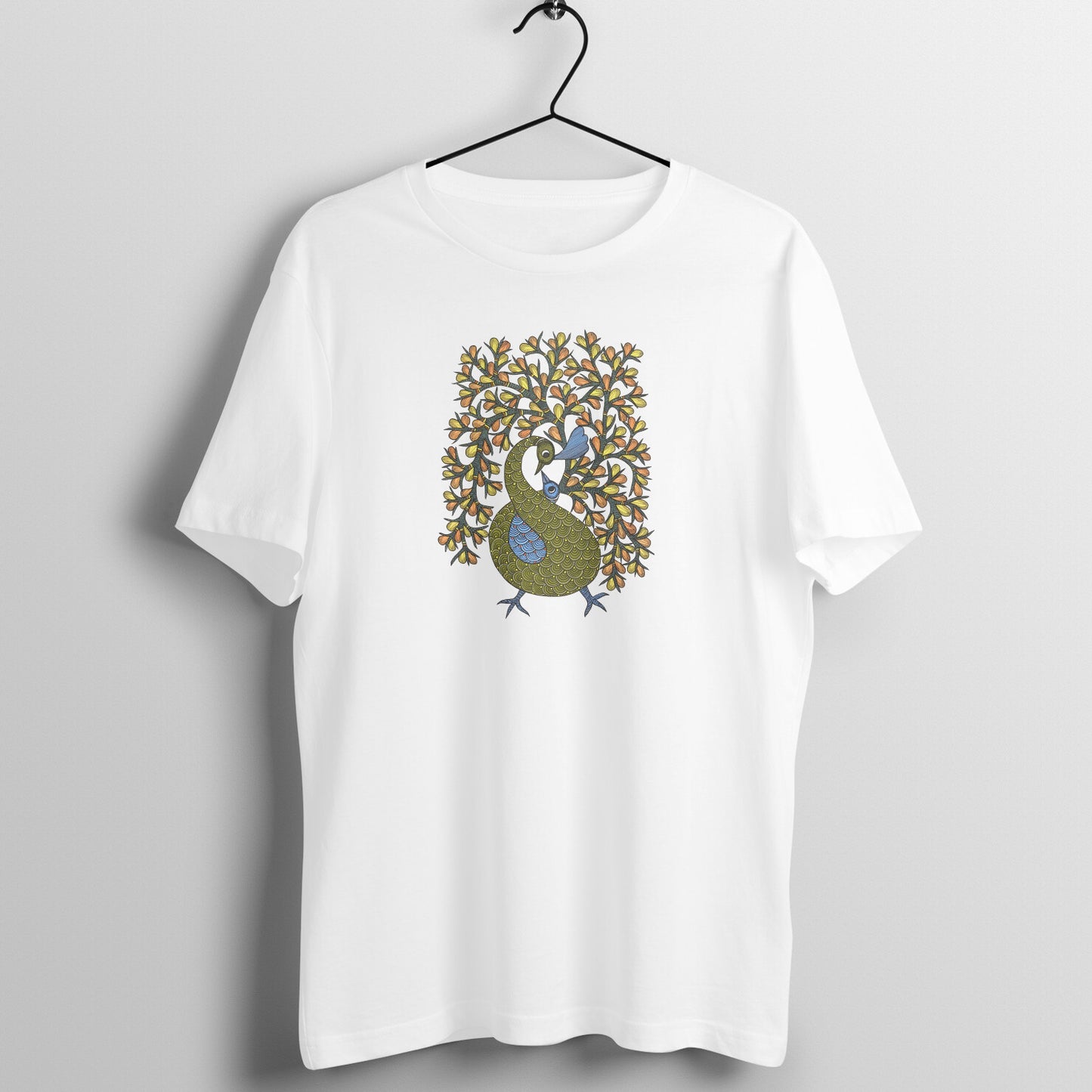 Trending Madhubani D16: Peacock Train Feathers: Unisex T-Shirt