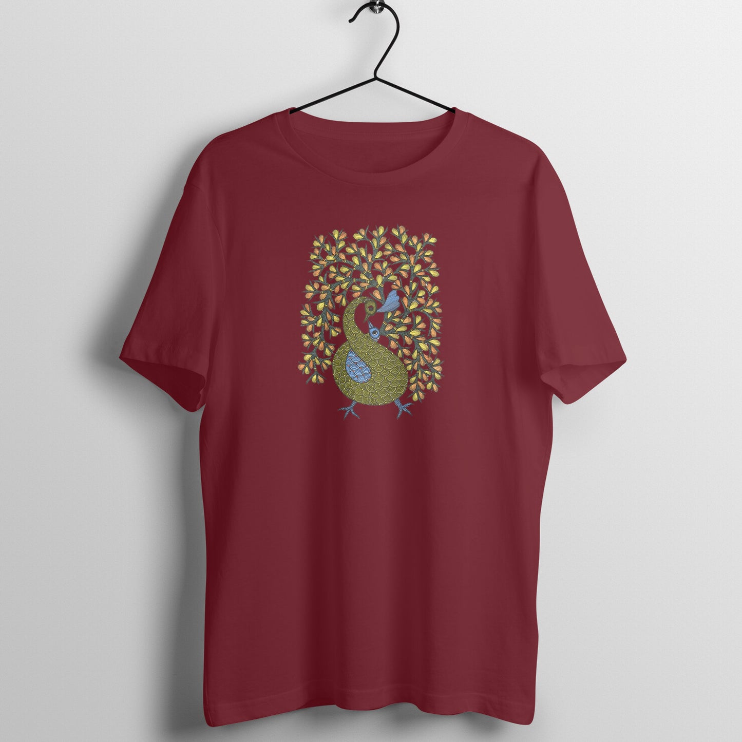 Trending Madhubani D16: Peacock Train Feathers: Unisex T-Shirt