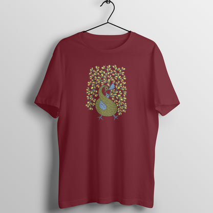Trending Madhubani D16: Peacock Train Feathers: Unisex T-Shirt