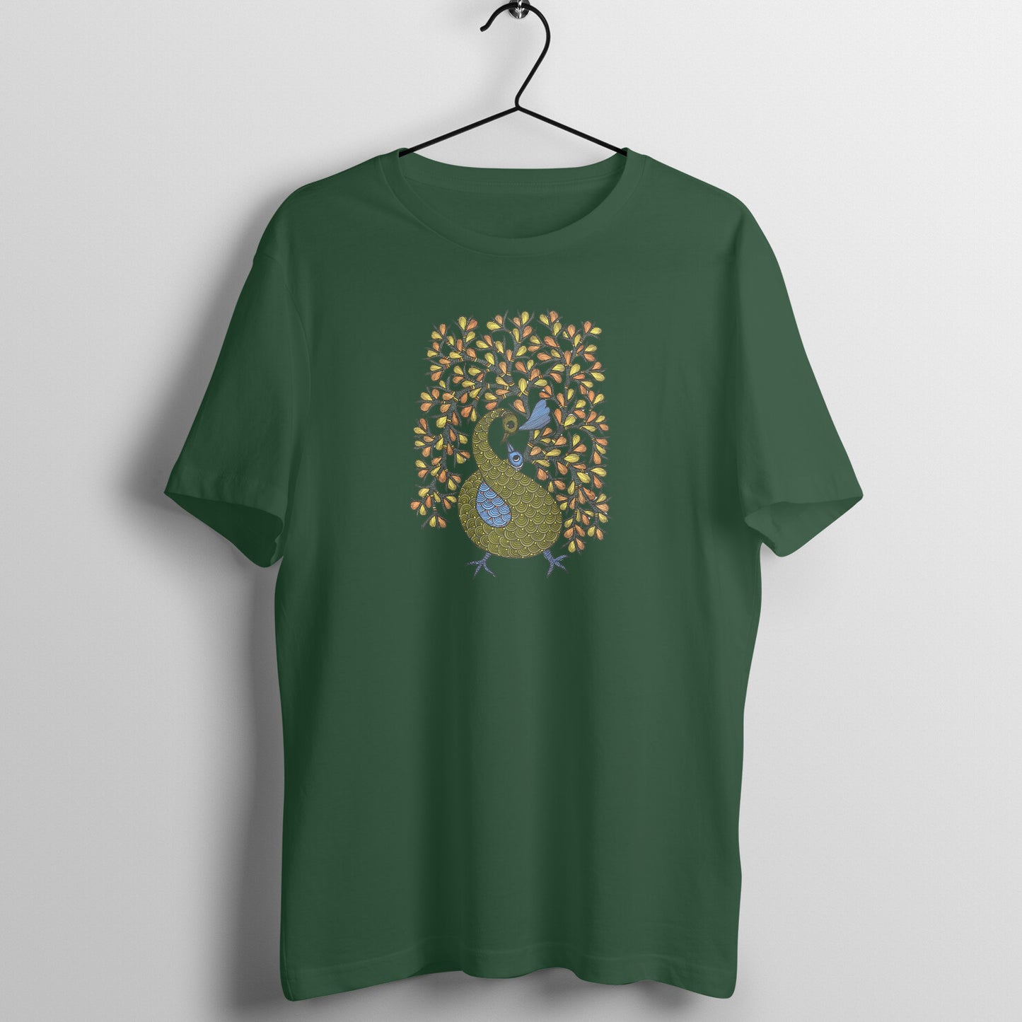 Trending Madhubani D16: Peacock Train Feathers: Unisex T-Shirt