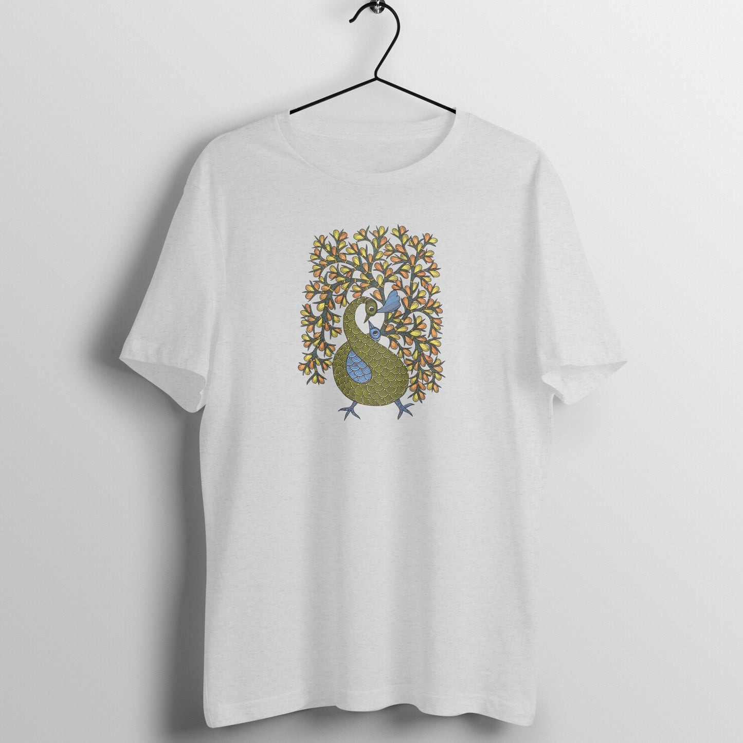 Trending Madhubani D16: Peacock Train Feathers: Unisex T-Shirt