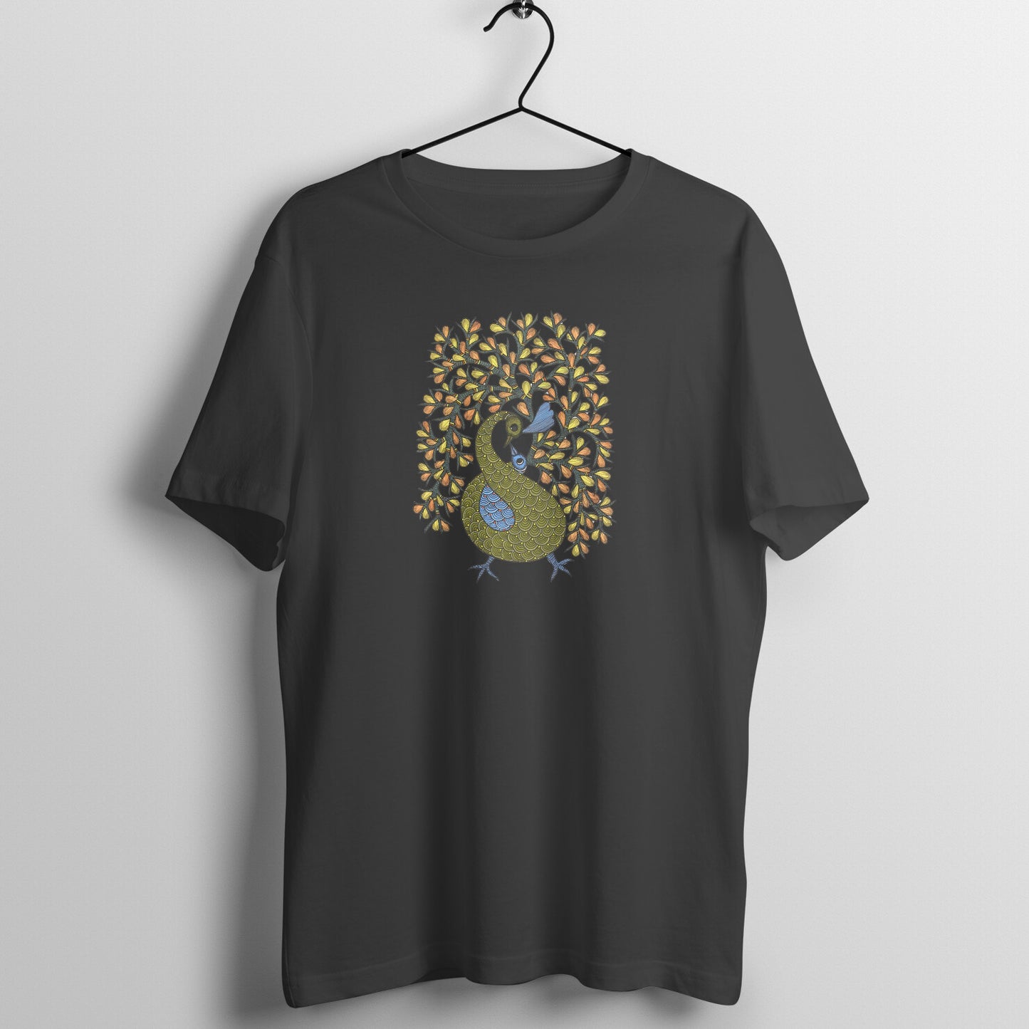 Trending Madhubani D16: Peacock Train Feathers: Unisex T-Shirt