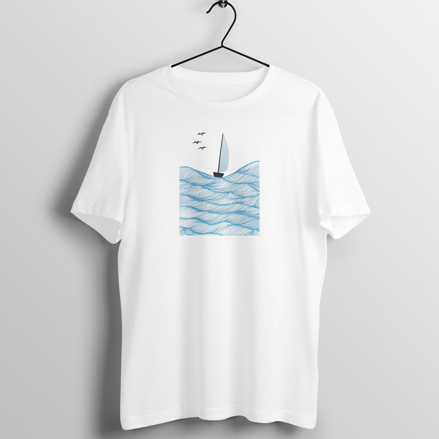 Trending Art D28: Boat in Sea: Unisex T-shirt