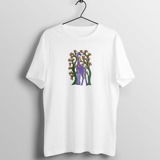 Gond Painting D5: Giraffe: Unisex T-shirt