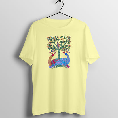 Gond Painting D7: Peacocks Tree: Unisex T-shirt