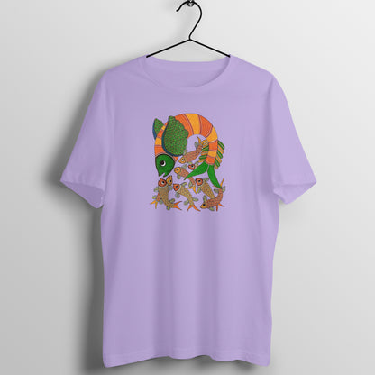 Gond Painting D9: Fish Catching Fishes: Unisex T-shirt