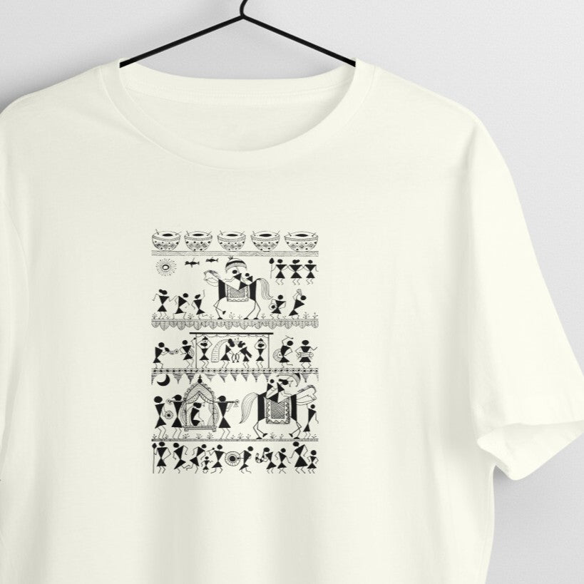 Trending Warli Art D16: Procession: Unisex T-shirt