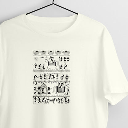 Trending Warli Art D16: Procession: Unisex T-shirt