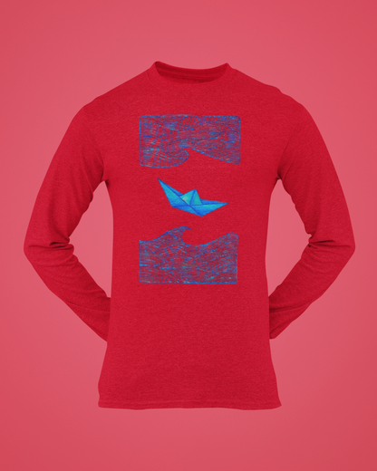 Trending Art D27: Boat: Round Long Sleeves