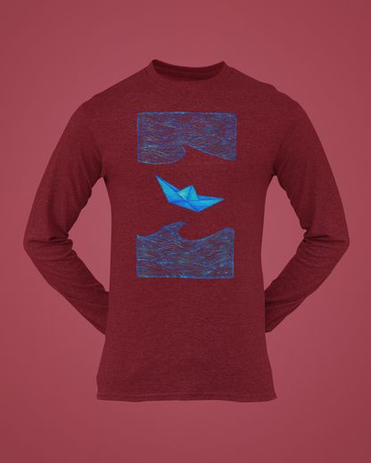 Trending Art D27: Boat: Round Long Sleeves