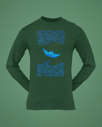 Trending Art D27: Boat: Round Long Sleeves
