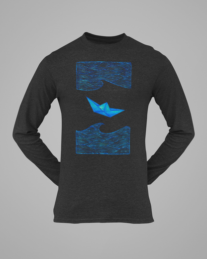 Trending Art D27: Boat: Round Long Sleeves