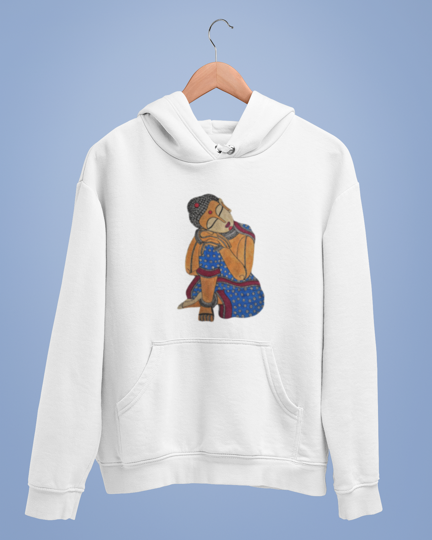 Hoodies: Madhubani Art D4: Buddha: Unisex