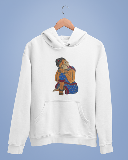 Hoodies: Madhubani Art D4: Buddha: Unisex