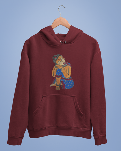 Hoodies: Madhubani Art D4: Buddha: Unisex