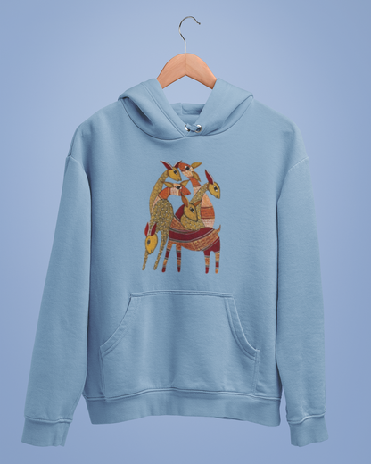 Hoodies: Madhubani D9: Deers: Unisex