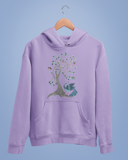 Hoodies: Madhubani D13: Peacock & Tree of Birds:Unisex