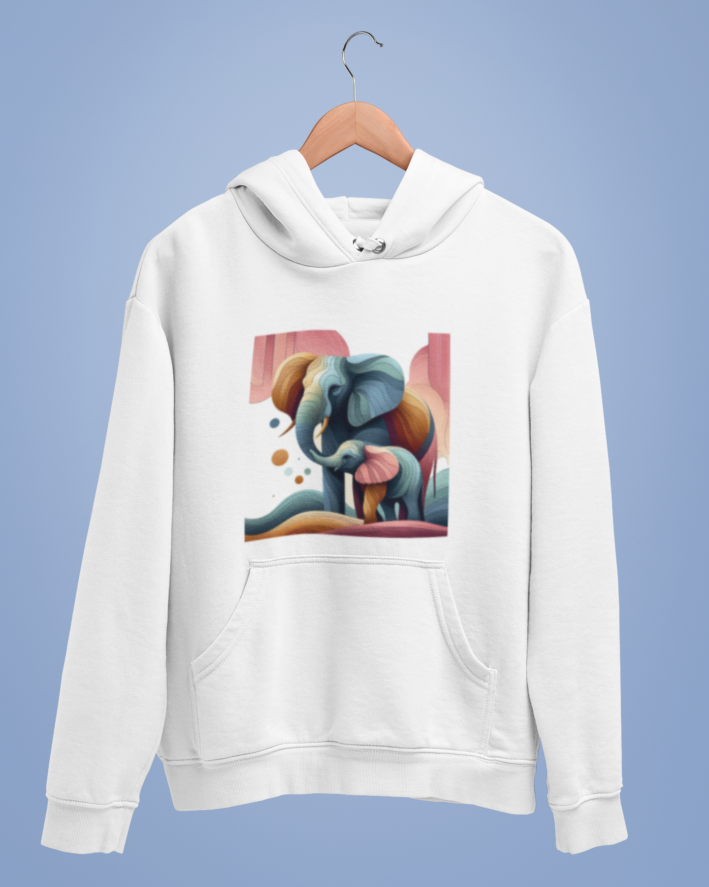 Hoodies: Trending Art D1: Mother & Baby Elephant: Unisex