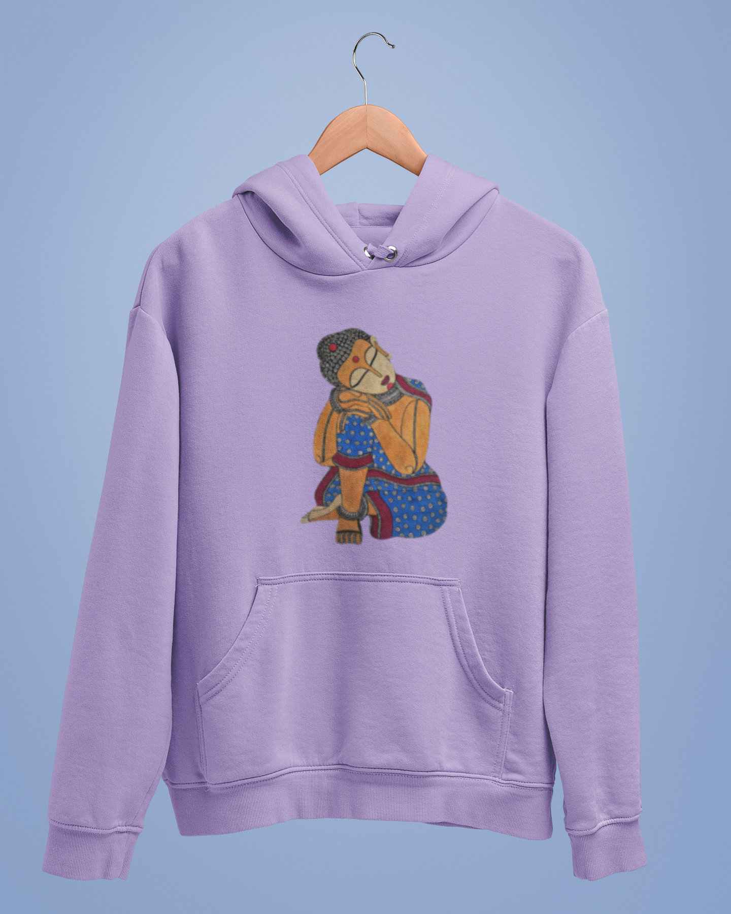 Hoodies: Madhubani Art D4: Buddha: Unisex