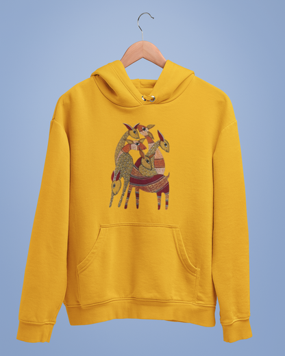 Hoodies: Madhubani D9: Deers: Unisex